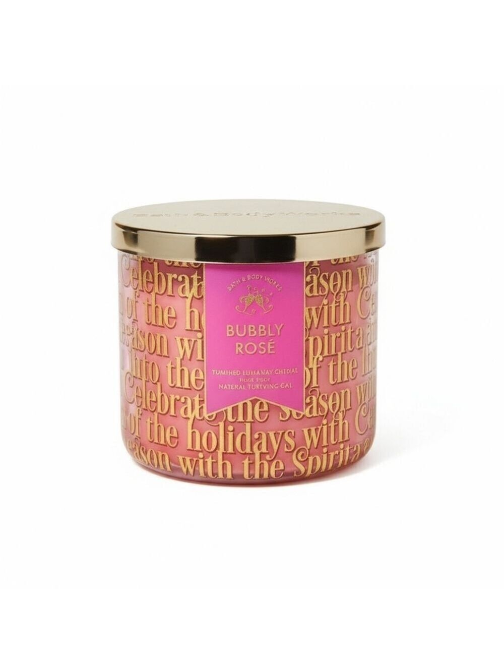 NEW Bath and Body Works "BUBBLY ROSÉ" 3-WICK CANDLE * BBW